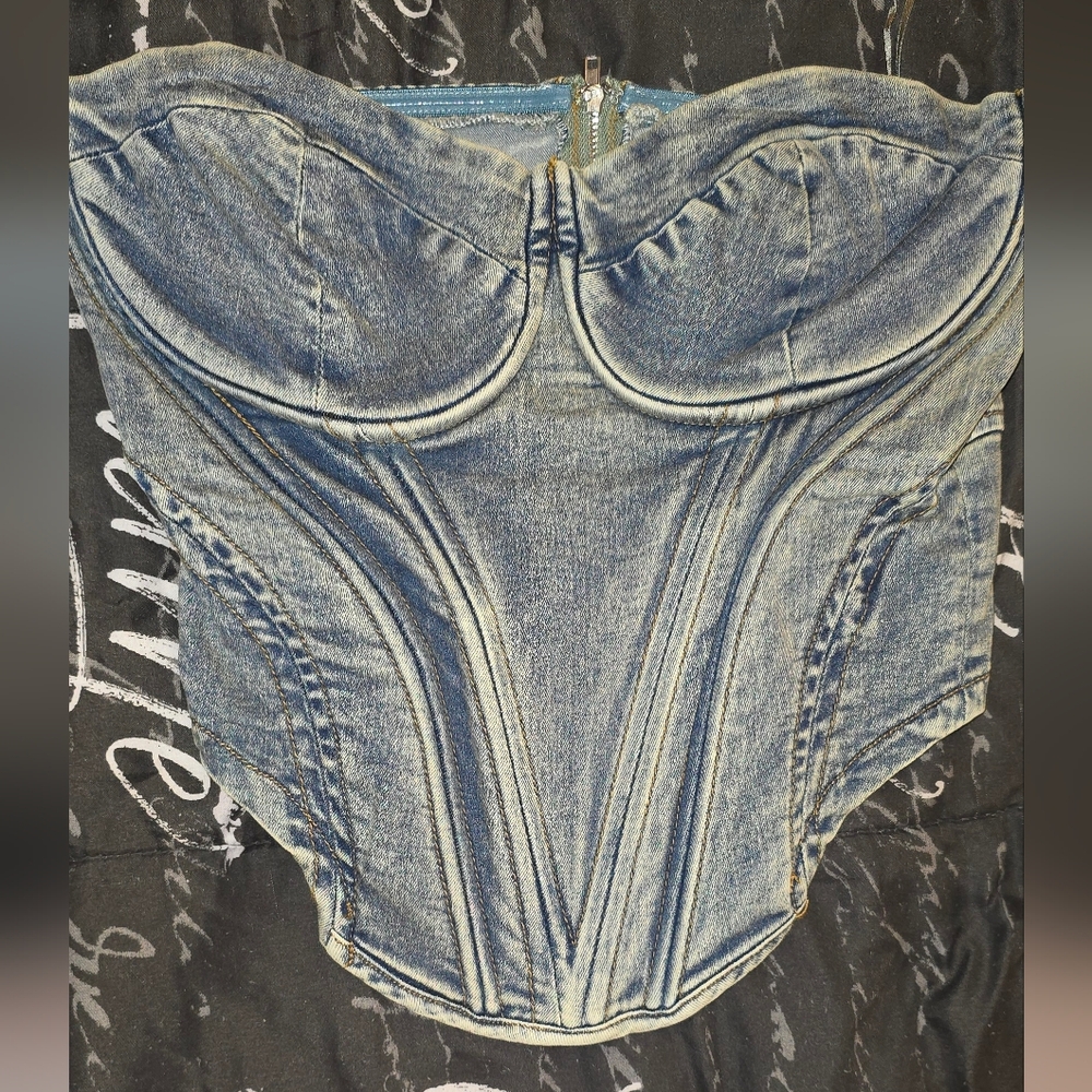 Fashion Nova Denim Corset Top